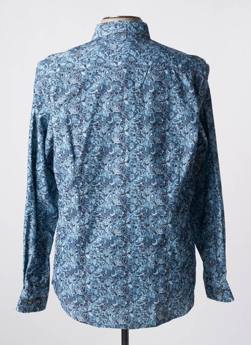 Chemise manches longues bleu marine DELAHAYE pour homme