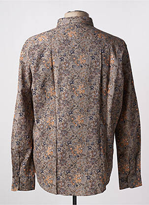 Chemise manches longues marron DELAHAYE homme