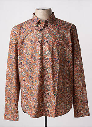 Chemise manches longues marron clair DELAHAYE homme
