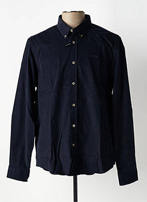 Chemise manches longues bleu marine DELAHAYE homme