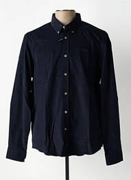 Chemise manches longues bleu marine DELAHAYE homme