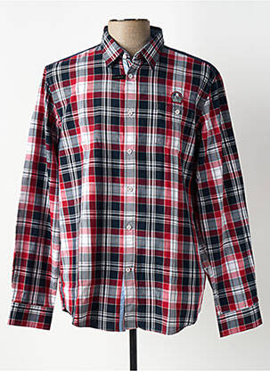 Chemise manches longues rouge DELAHAYE homme
