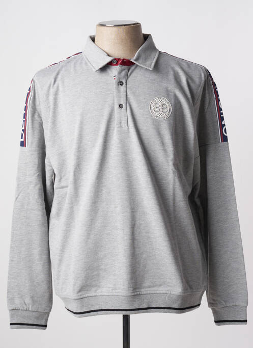 Polo gris multicolore DELAHAYE pour homme