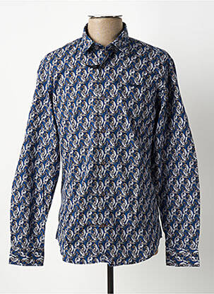 Chemise manches longues bleu marine DELAHAYE homme