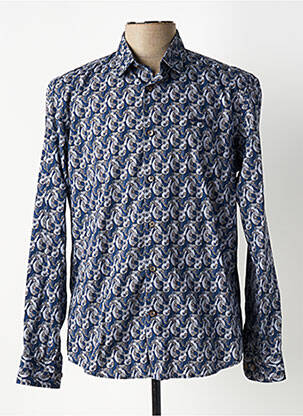 Chemise manches longues bleu marine DELAHAYE homme