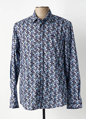 Chemise manches longues bleu marine DELAHAYE homme
