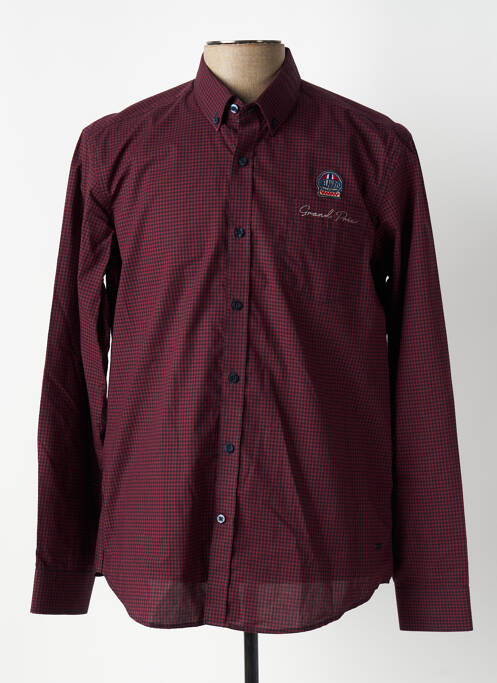 Chemise manches longues bordeaux DELAHAYE pour homme