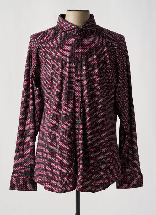 Chemise manches longues rouge DESOTO pour homme