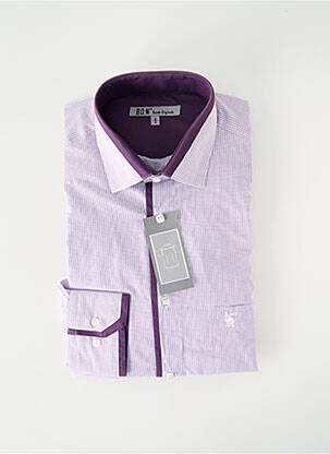 Chemise Manches Longues Coupe Cintrée Violet Bande Originale Homme - 2475098-violet