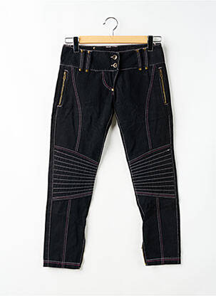 Pantalon 7/8 tissage popeline taille basse noir EINSTEIN femme