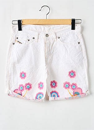 Short fermeture zippée sous rabat boutonné blanc DIESEL femme