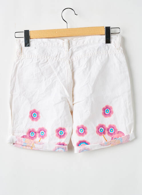Short fermeture zippée sous rabat boutonné blanc DIESEL femme