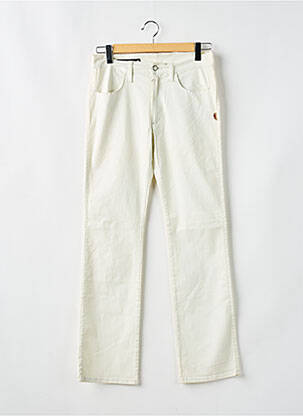 Pantalon droit fermeture zippée sous rabat boutonné blanc JEAN PAUL GAULTIER femme