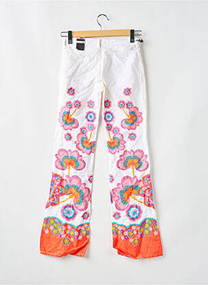Pantalon droit fermeture zippée sous rabat boutonné blanc DIESEL femme