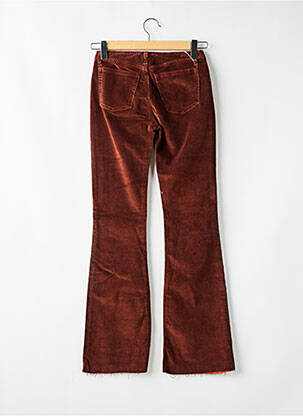 Pantalon droit fermeture zippée sous rabat boutonné marron REPLAY femme