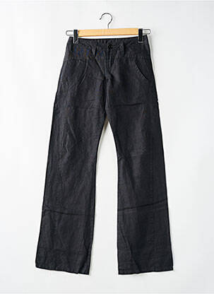 Pantalon droit fermeture zippée sous rabat boutonné noir REPLAY femme