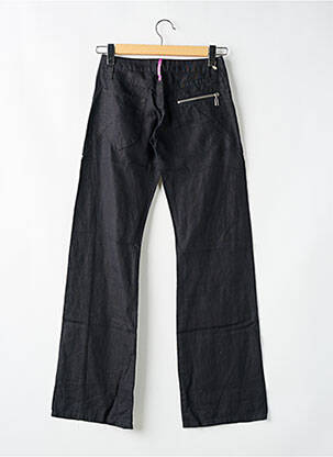 Pantalon droit fermeture zippée sous rabat boutonné noir REPLAY femme