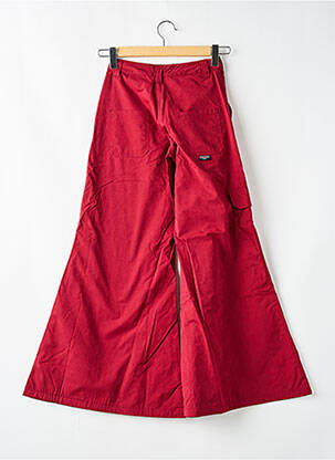 Pantalon flare fermeture zippée sous rabat boutonné rouge KILLAH femme