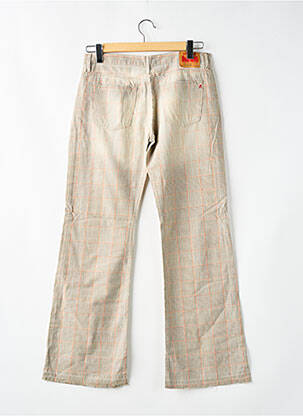 Pantalon droit fermeture zippée sous rabat boutonné beige REPLAY femme