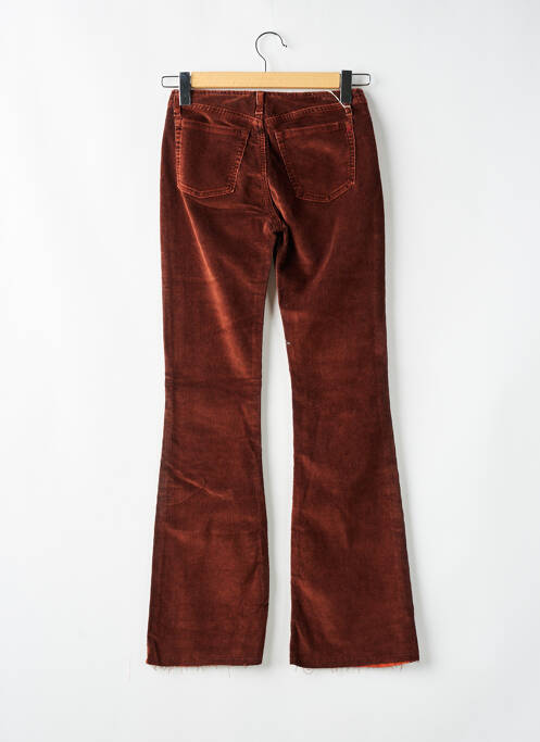 Pantalon droit fermeture zippée sous rabat boutonné marron REPLAY femme