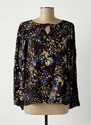 Blouse imprimé fantaisie manches longues noir LA FEE MARABOUTEE femme