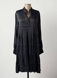 Robe mi-longue coupe fluide manches longues gris LA FEE MARABOUTEE femme