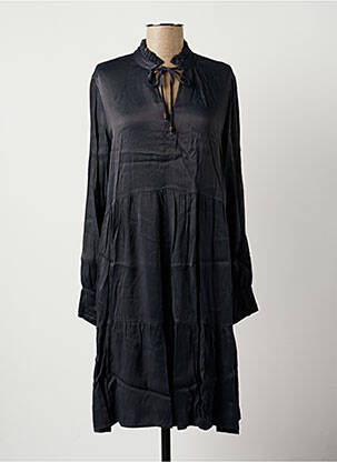 Robe mi-longue coupe fluide manches longues gris LA FEE MARABOUTEE femme