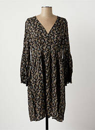 Robe mi-longue manches longues manches longues noir LA FEE MARABOUTEE femme