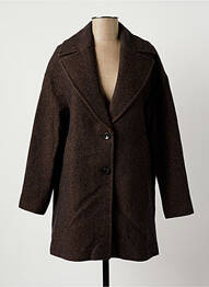 Manteau long coupe droite sans capuche marron LA FÉE ATELIER BY LA FÉE MARABOUTÉE femme