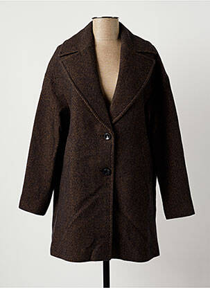 Manteau long coupe droite sans capuche marron LA FÉE ATELIER BY LA FÉE MARABOUTÉE femme