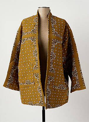 Veste casual coupe droite jaune LA FÉE ATELIER BY LA FÉE MARABOUTÉE femme