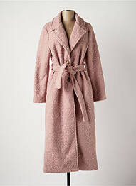 Manteau long coupe cintrée sans capuche rose LA FEE MARABOUTEE femme