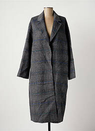 Manteau long coupe droite sans capuche gris LA FEE MARABOUTEE femme