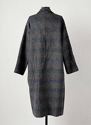 Manteau long fermeture pressionnée sans capuche gris LA FEE MARABOUTEE femme