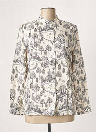 Chemisier col mao manches longues beige LA FEE MARABOUTEE femme