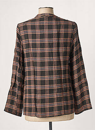 Chemisier coupe cintrée manches longues marron LA FEE MARABOUTEE femme