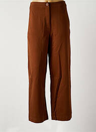 Pantalon large fermeture zippée sous rabat boutonné taille haute marron LA FEE MARABOUTEE femme