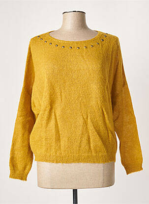 Pull resserrée sur le bas manches longues jaune LA FEE MARABOUTEE femme