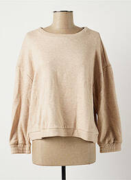 Sweat-shirt stretch manches longues marron LA FÉE ATELIER BY LA FÉE MARABOUTÉE femme