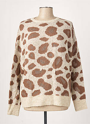 Pull resserrée sur le bas manches longues marron LA FEE MARABOUTEE femme