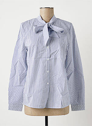 Chemisier coupe cintrée manches longues bleu LA FÉE ATELIER BY LA FÉE MARABOUTÉE femme