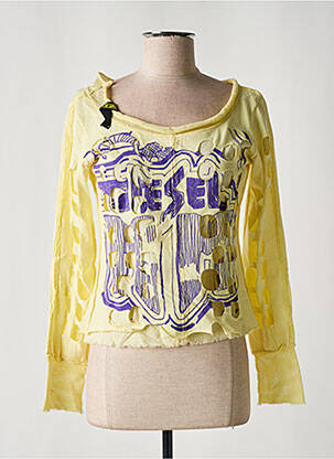 Top stretch manches longues jaune DIESEL femme