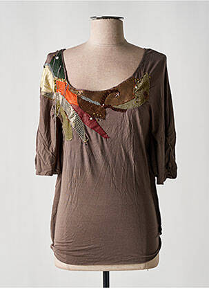 Top stretch manches courtes gris WE ARE REPLAY femme