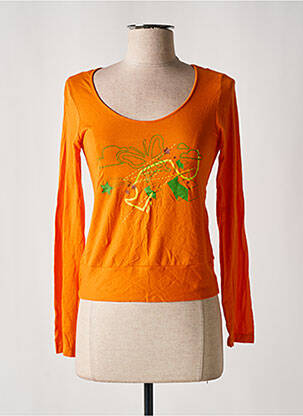 Top tissage jersey manches longues orange KILLAH femme