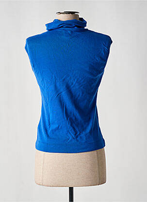 Pull col roulé coupe cintrée sans manche bleu MISS SIXTY femme
