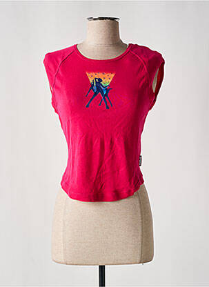 Top tissage jersey manches courtes rose KILLAH femme