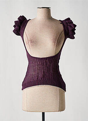 Pull coupe cintrée manches courtes violet MISS SIXTY femme