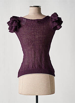 Pull coupe cintrée manches courtes violet MISS SIXTY femme