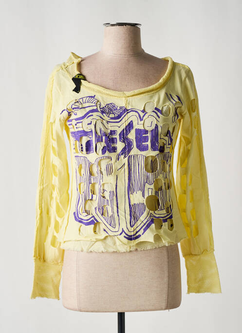 Top stretch manches longues jaune DIESEL femme