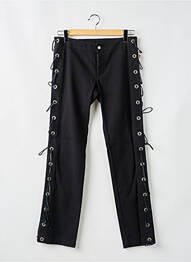 Pantalon slim fermeture zippée sous rabat boutonné noir JEAN PAUL GAULTIER femme